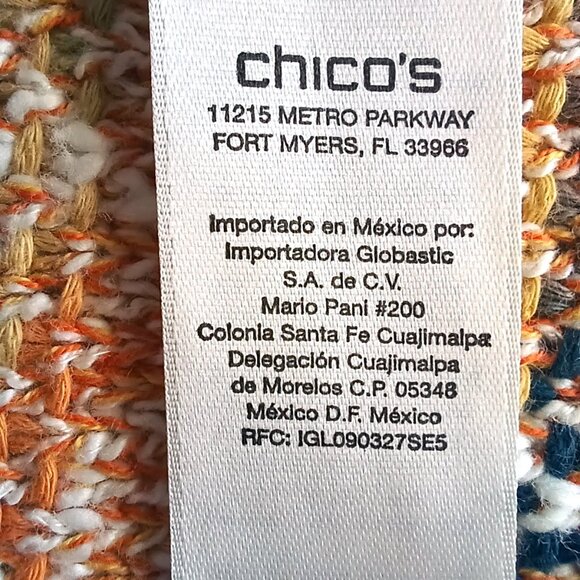 Chico’s Cotton Textured Fringe Open Front Cardigan Boho Size M - Picture 8 of 9